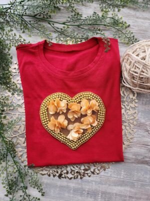 Corazón Dorado Perlas