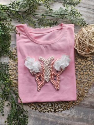 Mariposa Perlas Rosa